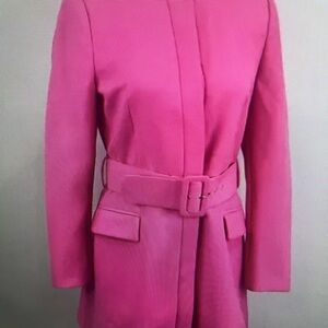 Zara Pink Blazer with Belted Waist and Sleek Design